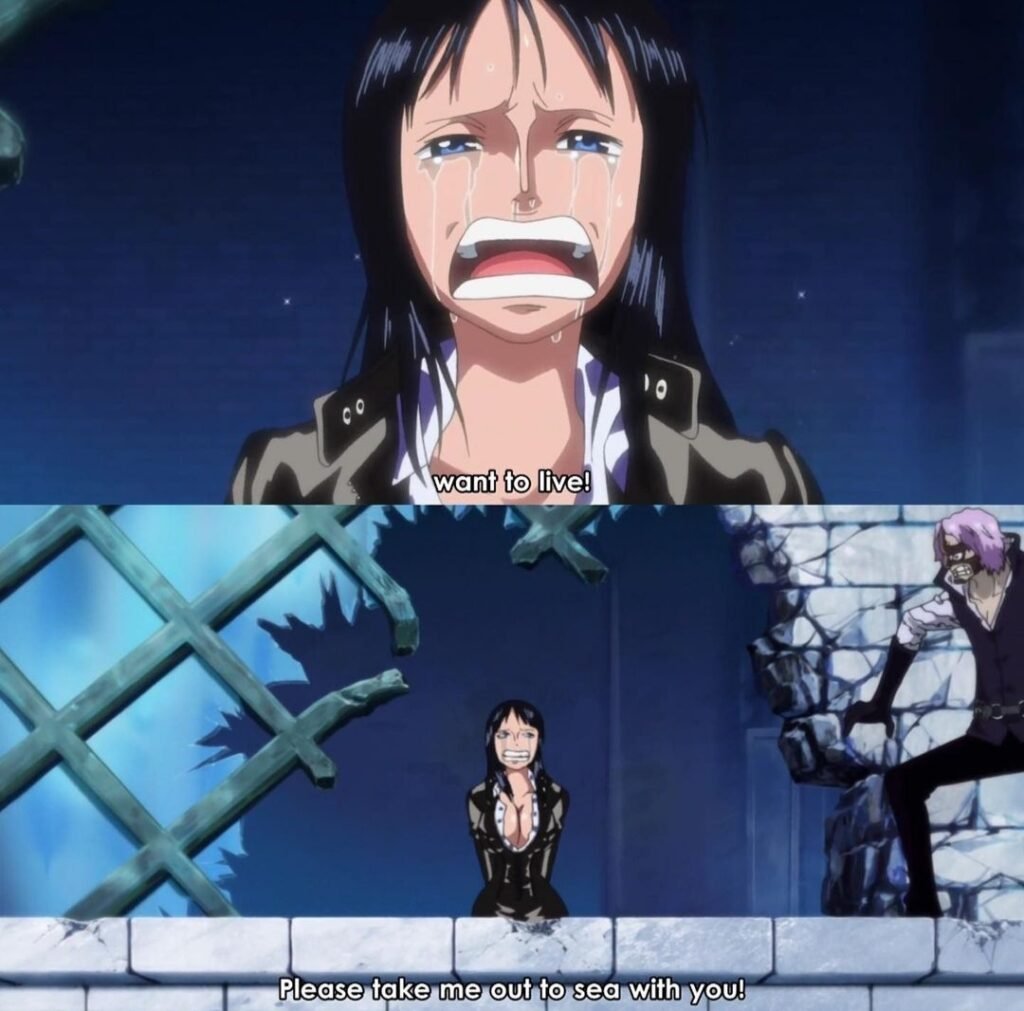 One Piece Anime Girls tears and Epic Comebacks Nico Robin Want to Live